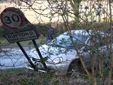 Accident on Rufford Lane.